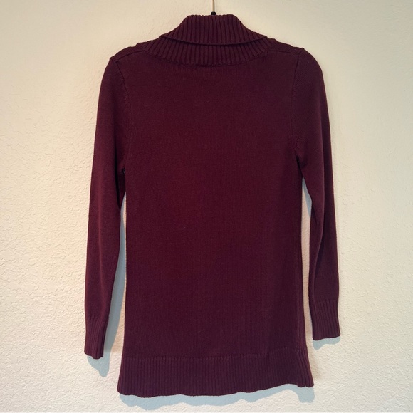 Market & Spruce maroon shawl collar tunic sweater size Small - Picture 2 of 9